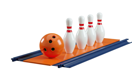 Bowling Ball and Pins on Lane