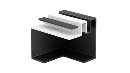 Contrasting Geometric Shapes: Black and White Architectural Elements