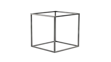 Minimalist metal cube frame