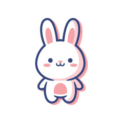 Obraz premium Adorable Cartoon Bunny Vector Illustration
