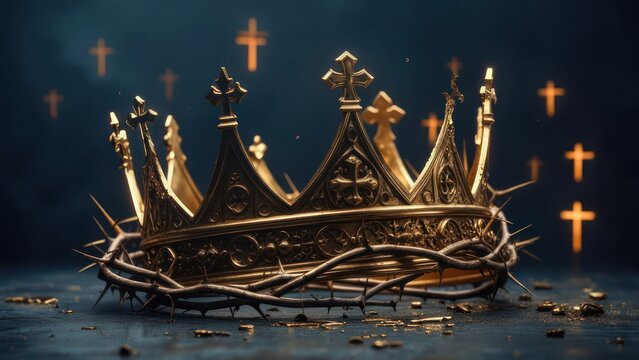Golden crown with thorns