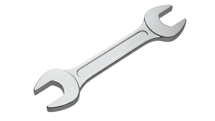 Single Open-End Wrench on White Background