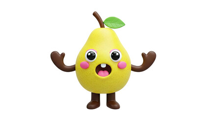 Surprised Cartoon Pear Character