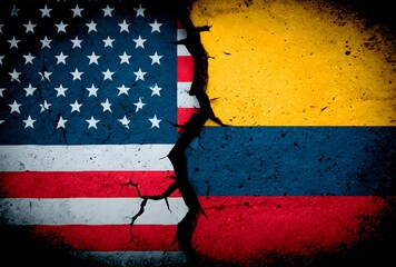 United states venezuela flags showing political conflict and crisis