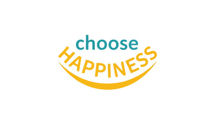 A vibrant graphic urging a conscious embrace of joy and positive outlook, featuring cheerful typography and a symbolic upward curve, promoting