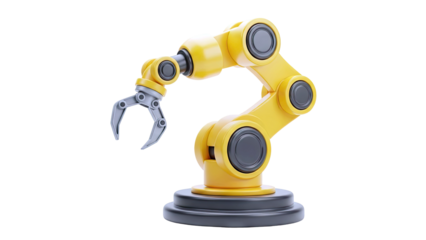 Yellow Robotic Arm with Gripper