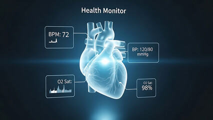 Holographic ai assistant 3d projecting vital health metrics for advanced medical analysis