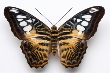 Vibrant Clipper Butterfly with Detailed Wings on White Background