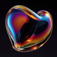 Iridescent Heart Bubble Abstract