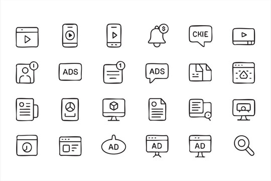 Content Promotion and Marketing Icons for Web App Interfaces