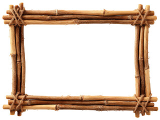 Rustic wooden bamboo frame with simple design