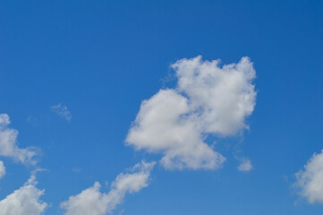 white clouds in the blue sky