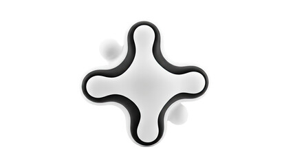 Abstract Organic Shape with Black and White Contrast