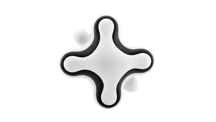 Abstract Organic Shape with Black and White Contrast