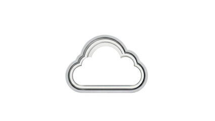 Layered 3D Cloud Outline Icon