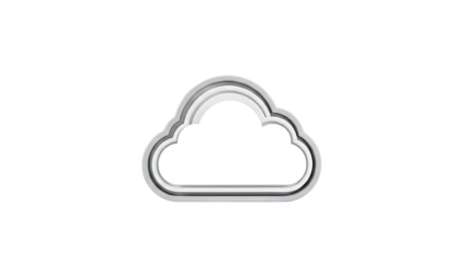 Layered 3D Cloud Outline Icon