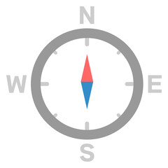 地図やナビに使える方位磁石のシンプルアイコン