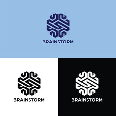Brain Network Logo Template for Technology and AI Brand