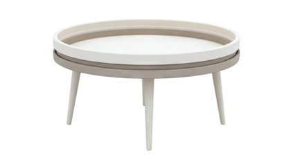 Modern Round Side Table with Tapered Legs