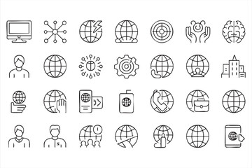 Worldwide Communication Icons for Cloud Infrastructure Platforms