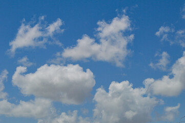Fototapeta premium blue sky with white clouds landscape natural view of summer after rain