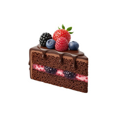 Chocolate berry cake slice