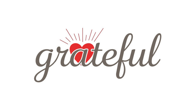Expressing heartfelt appreciation with elegant script typography and a vibrant red heart motif