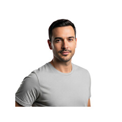 Handsome man in gray t-shirt