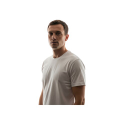 Man in white t-shirt on Transparent Background