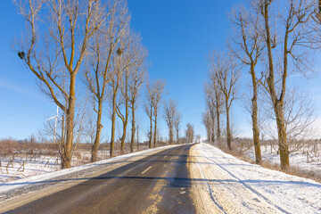 Beautiful winter landscape photography in rural villages of the Republic of Moldova. Authentic rural life in Eastern Europe. Rural or agricultural tourism in Moldova.

