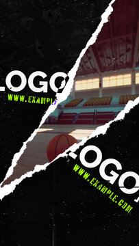 Ripped Logo Transition 04 Vertical