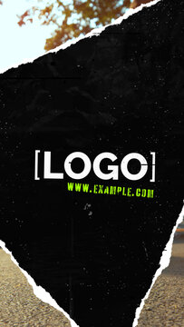 Ripped Logo Transition 07 Vertical