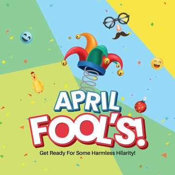 april fools day poster- vector