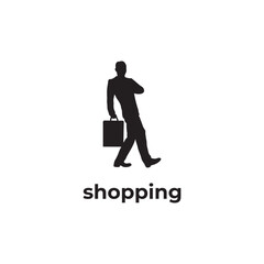 simple black shopping man vector design