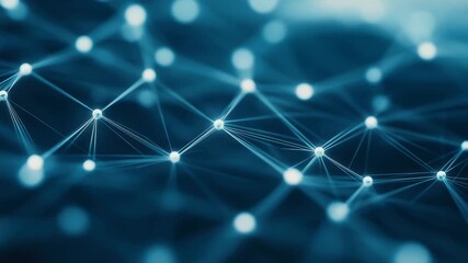 Digital network connections represented by glowing dots and lines, illustrating data flow and technology - Powered by Adobe