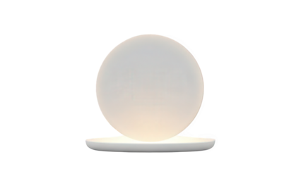 Modern egg shaped lamp with soft glow on black background