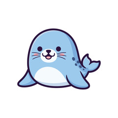 Adorable Cartoon Seal Vector Illustration