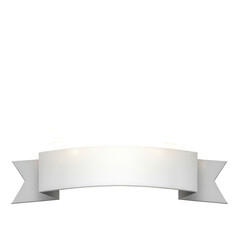 Modern white ribbon banner on black background for announcements