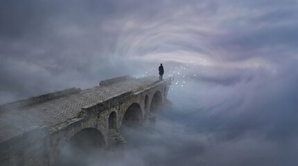 A conceptual image of bridge to nowhere, representing deep loneliness and isolation.