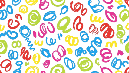 Vibrant colorful scribbles on black background for creative design