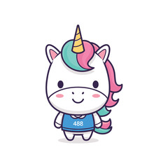 Fototapeta premium Cartoon Unicorn Running Illustration