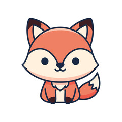 Obraz premium Cute Cartoon Fox Illustration