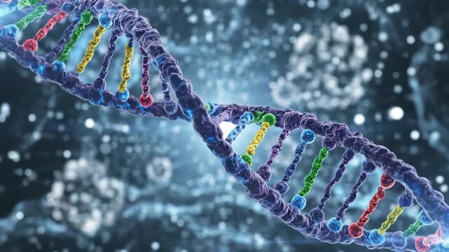Colorful DNA double helix structure