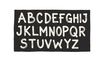 Obraz premium A chalkboard displaying the entire English alphabet in a rustic, hand-drawn font.