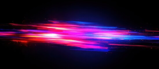 Vibrant neon light streaks racing across a dark background, conveying motion, speed and futuristic energy