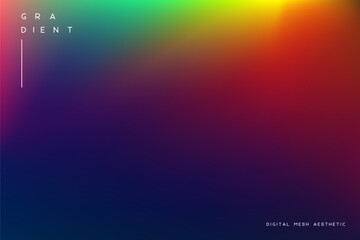 Abstract rainbow mesh gradient background with vibrant colorful light effects. Modern vector illustration for futuristic web design, tech banners and creative minimal posters.