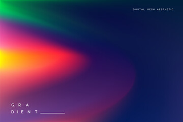 Abstract rainbow mesh gradient background with vibrant colorful light effects. Modern vector illustration for futuristic web design, tech banners and creative minimal posters.