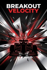 Breakout Velocity - Racing Car Speed Concept with Red and Black Geometric Background