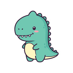 Obraz premium Cute Cartoon Dinosaur Illustration