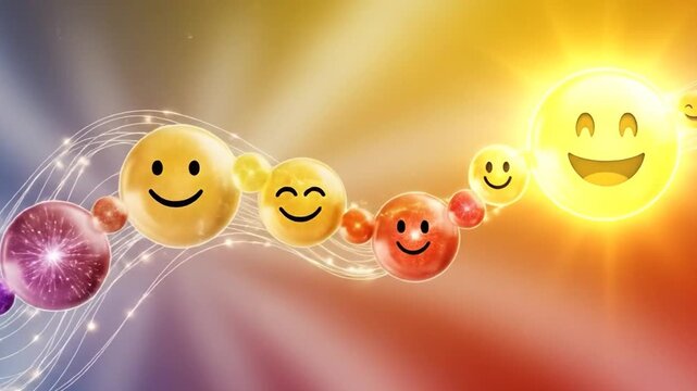 Conceptual illustration detailing emotional spectrum journey and mental states